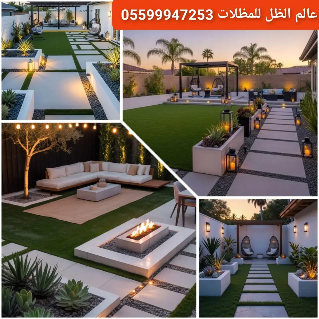 حديقة منزلية عائلية بتصميم عصري في جدة.